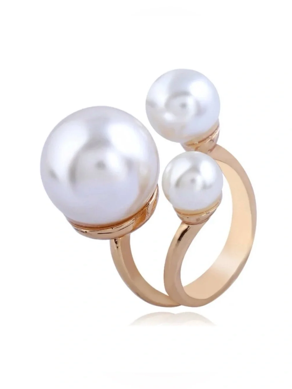 ✨3for$38  New Faux Pearl Trio Adjustable Statement Ring Pearl Illusion Cuff Ring